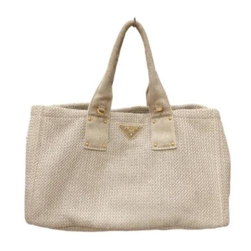 Prada Vintage Pre-owned Canvas prada-vskor Beige, Dam