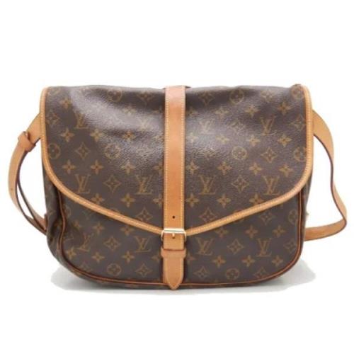 Louis Vuitton Vintage Pre-owned Canvas axelremsvskor Brown, Dam