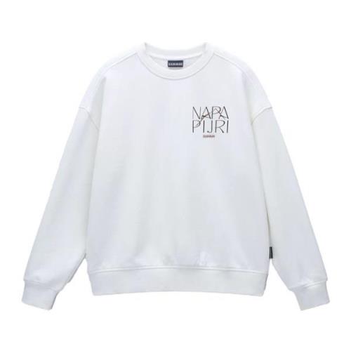 Napapijri Mjuk och Snygg Oversized Sweatshirt White, Dam