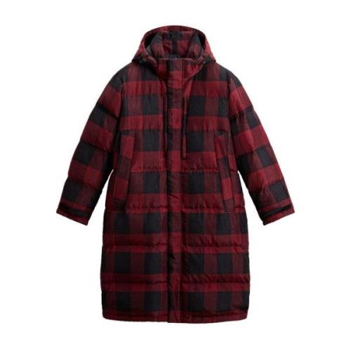 Woolrich Röd Quiltad Vadderad Kappa Red, Herr