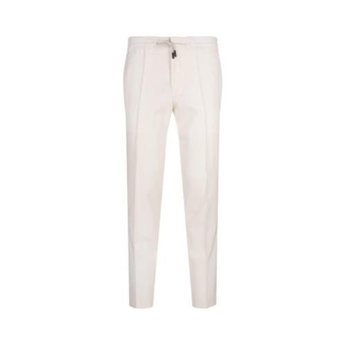 Hugo Boss Vita Tapered Ullbyxor med Ribbning White, Herr