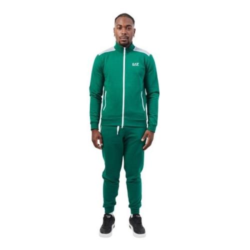 Emporio Armani Gröna Klänningar Fullzip Hoodless Model Green, Herr