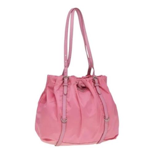 Prada Vintage Pre-owned Nylon totevskor Pink, Dam