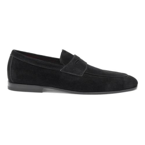 Santoni Herr mocka Carlo loafer Black, Herr