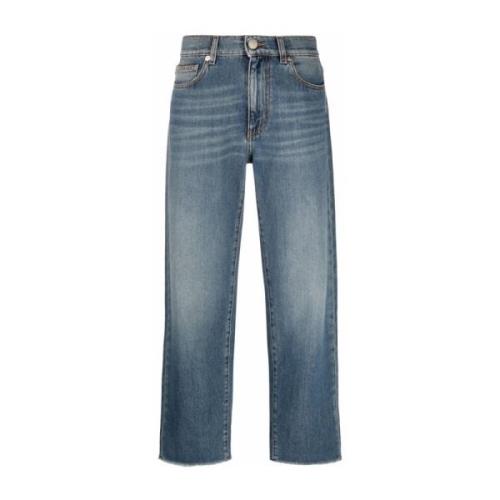 Love Moschino Blå Denim Straight Jeans Blue, Dam