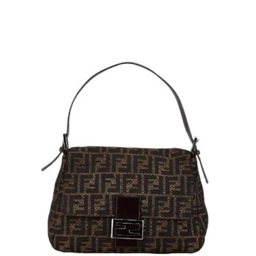 Fendi Vintage Pre-owned Canvas axelremsvskor Brown, Dam