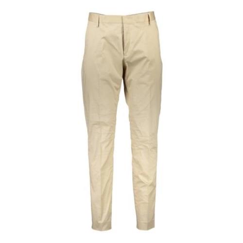 Gant Beige Herrbyxor 4 Fickor Knapp Dragkedja Logo Beige, Herr