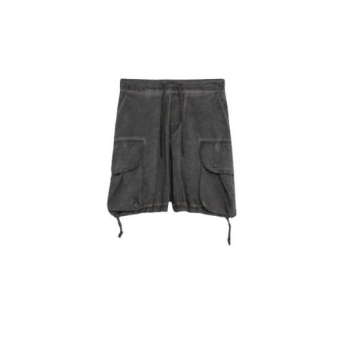 A Paper Kid Unisex Nylon Shorts i Svart Gray, Herr