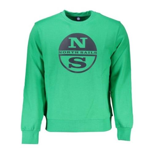 North Sails Grön sweatshirt med långa ärmar och tryck Green, Herr