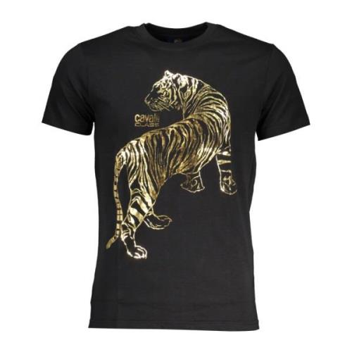 Cavalli Class Svart T-shirt Kortärmad Herr Black, Herr