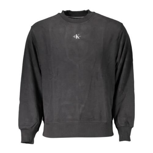 Calvin Klein Svart Sweatshirt med Tryck och Långa ärmar Black, Herr