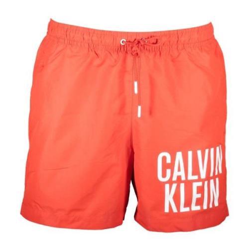 Calvin Klein Röda Herrbadbyxor med Fickor Red, Herr