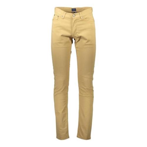 Gant Slim-Fit Beige Bomulls Jeansbyxa Beige, Herr