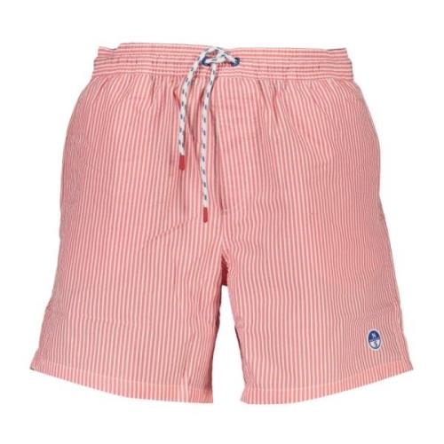 North Sails Randig Strand Boxer Shorts Rosa Män Pink, Herr