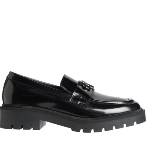 Calvin Klein Jeans Svarta Combat Loafers för Kvinnor Black, Dam