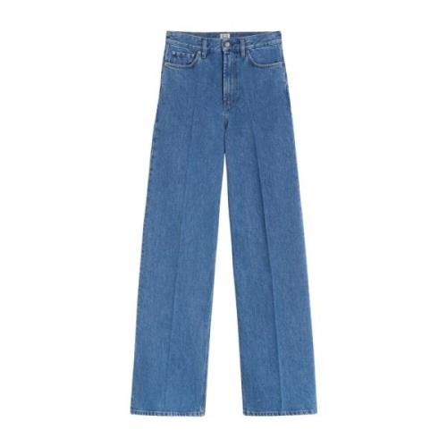 TotêMe Retro Wide Leg Denim Byxor Blue, Dam