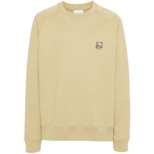 Maison Kitsuné Stilren Sweatshirt för Män Yellow, Herr