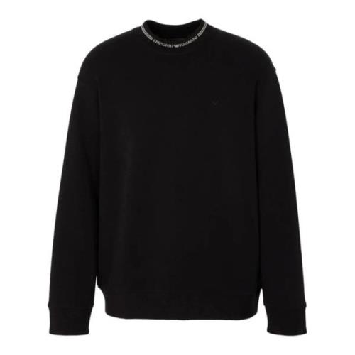 Emporio Armani Svart Hals Sweatshirt Höst/Vinter 2023/2024 Black, Herr