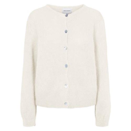 American Dreams Mjuk Alpacka Cardigan med Knappar White, Dam