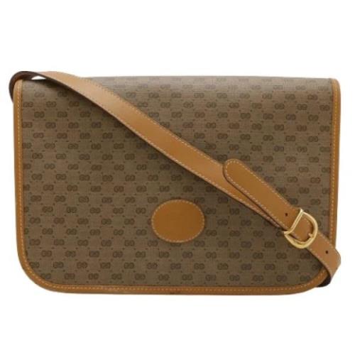 Gucci Vintage Pre-owned Canvas axelremsvskor Beige, Dam