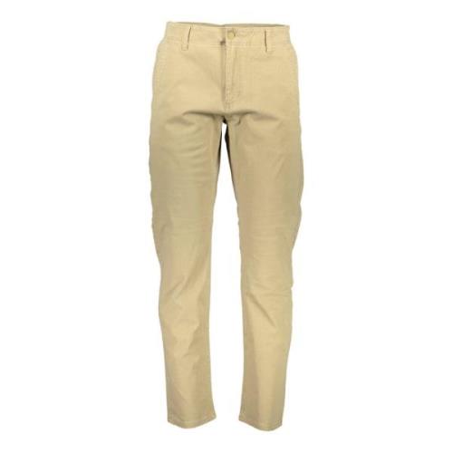 Dockers Beige Slim Byxor med Fickor Beige, Herr