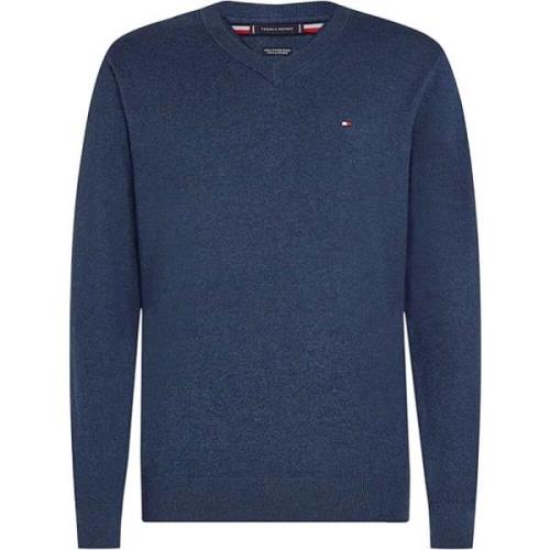 Tommy Hilfiger Ekologisk Bomull Kaschmirtröja Blue, Herr