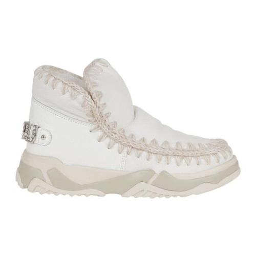 Mou Rhinestone Eskimo Trainer Logo Vinterstövlar White, Dam