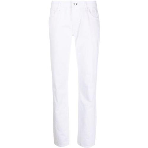 Rag & Bone Blå Straight Jeans Piper Low-Rise White, Dam