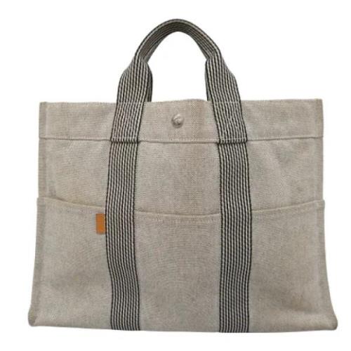 Hermès Vintage Pre-owned Canvas handvskor Gray, Dam