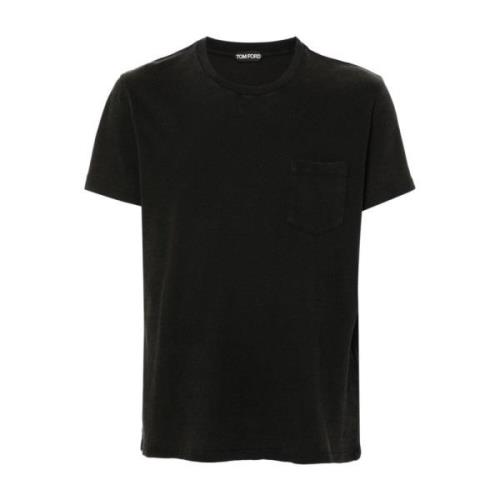 Tom Ford Mörkgrå Jersey Crew Neck T-shirt Black, Herr