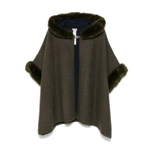 Twinset Brun Päls Cape Kappa Brown, Dam