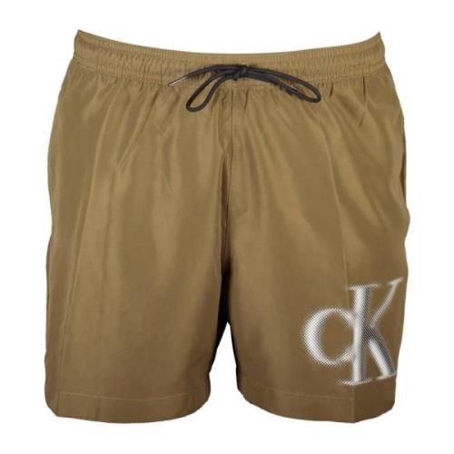 Calvin Klein Brun Herrbadbyxor med Fickor Brown, Herr