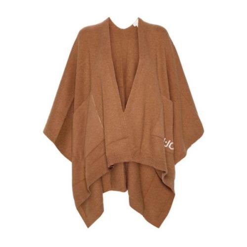 Liu Jo Brun Stickad Cape Jacka Brown, Dam