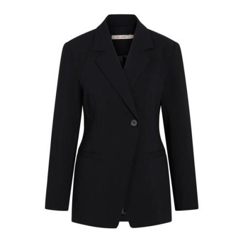 RUE de Femme Svart Blazer med Dropped Shoulder Black, Dam