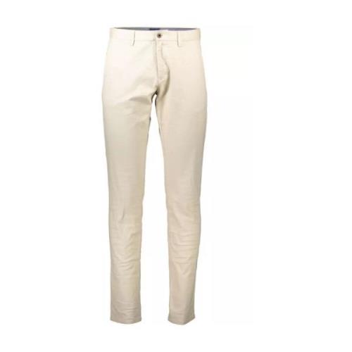 Gant Klassiska Beige Bomullsjeans Byxor Beige, Herr