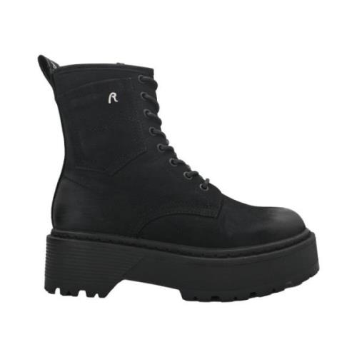 Replay Svarta Läder Ankelboots Black, Dam