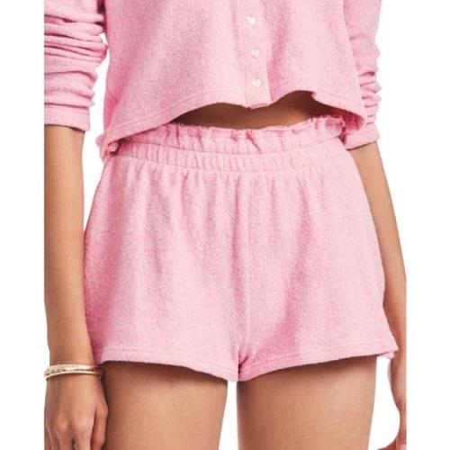 Loveshackfancy Rosa Delvina Shorts med Volang Pink, Dam