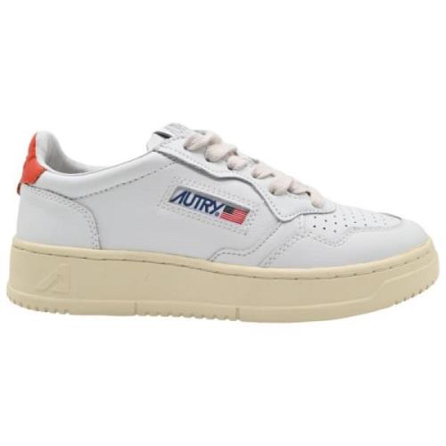 Autry Låga Dam Läder Sneakers Vit Orange White, Dam