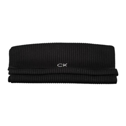 Calvin Klein Svart Herr Halsduk Broderad Logotyp Black, Herr