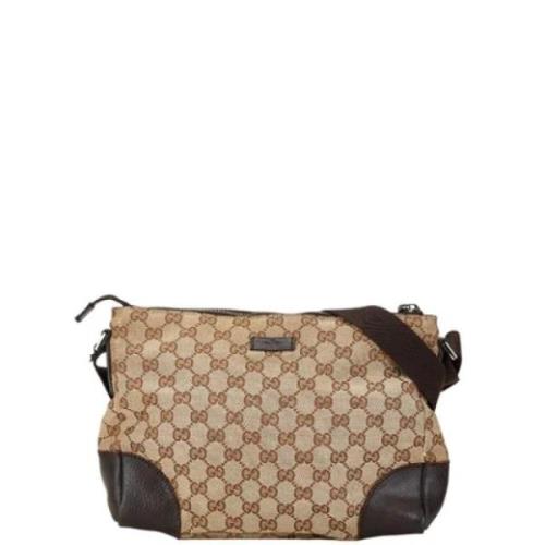 Gucci Vintage Pre-owned Canvas axelremsvskor Beige, Dam