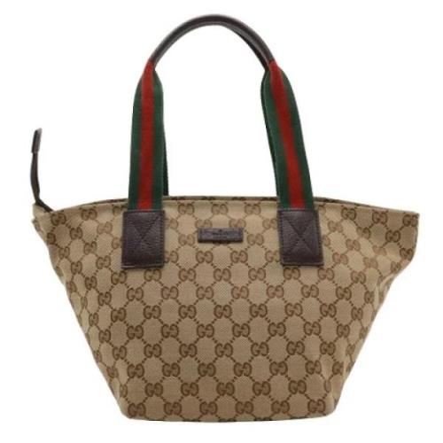 Gucci Vintage Pre-owned Canvas handvskor Beige, Dam