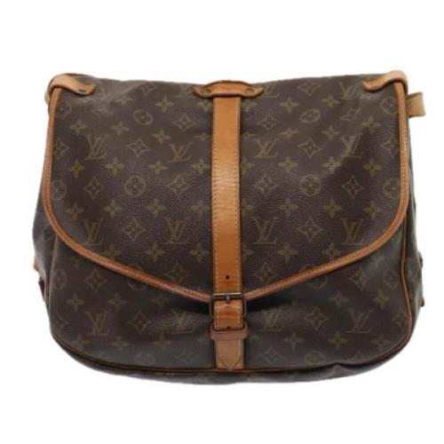 Louis Vuitton Vintage Pre-owned Canvas axelremsvskor Brown, Dam