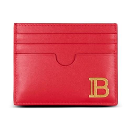 Balmain B-Buzz läderkorthållare Red, Dam