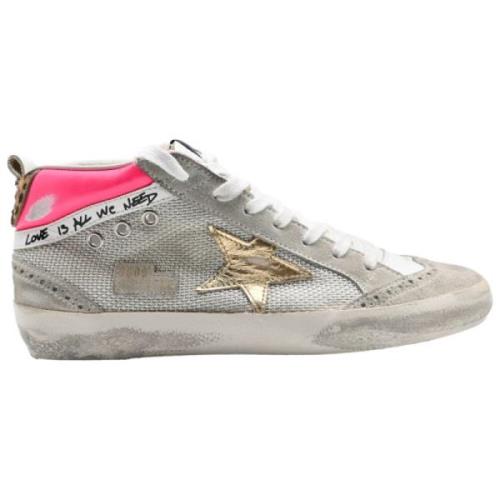 Golden Goose Beige Pink Mid Star Sneakers Gray, Dam