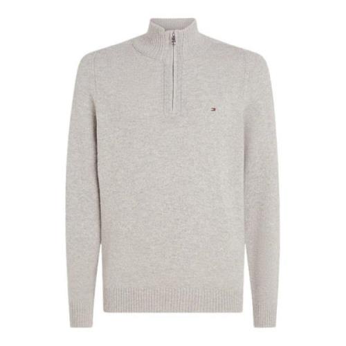 Tommy Hilfiger Ull Half-Zip Tröja Gray, Herr