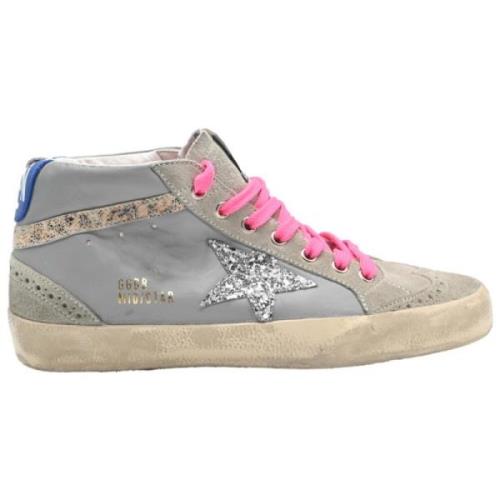 Golden Goose Suede Leather Glitter Sneakers Gray, Dam