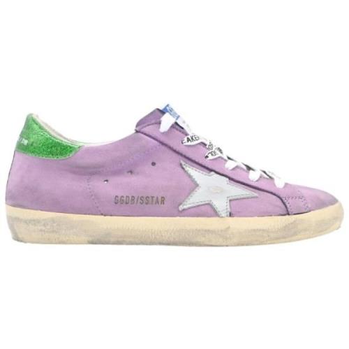 Golden Goose Lila och Grön Superstar Sneakers Purple, Dam