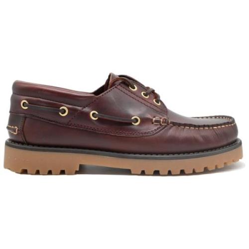 Docksteps Låga Lädersegelskor Bordeaux Brown, Herr