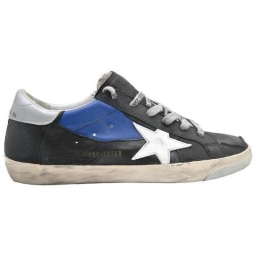 Golden Goose Superstar Läder Svart/Blå/Vit Sneakers Black, Herr