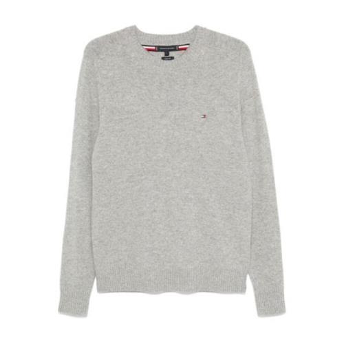 Tommy Hilfiger Grå Ullstickad Tröja Gray, Herr